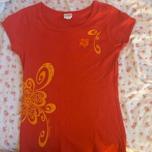 Stylish Orange Tee with Yellow Accents